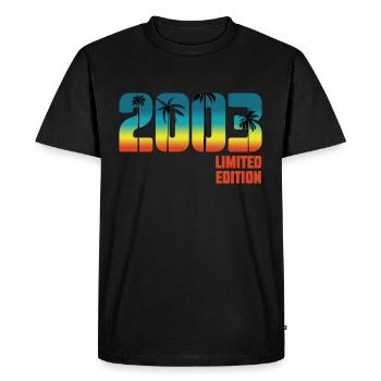 Vintage 2003 Limited Edition 20th Birthday - Men's Premium Organic T-Shirt - black - Front - Nico (187cm)
