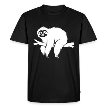 Minimalist sloth relaxing on a branch - Men's Premium Organic T-Shirt - black - Front - Nico (187cm)
