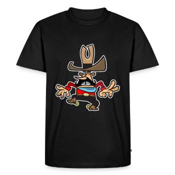 Cowboy - T-shirt Premium bio Homme - noir - Devant - Nico (187cm)