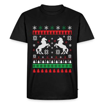 Einhorn - Ugly Christmas - T-shirt Premium bio Homme - noir - Devant - Nico (187cm)