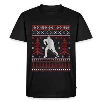 Eishockey - Ugly Christmas - Men's Premium Organic T-Shirt - black - Front - Nico (187cm)