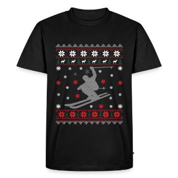 Ski - Noël laid - T-shirt Premium bio Homme - noir - Devant - Nico (187cm)