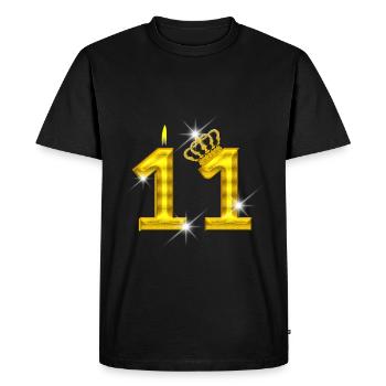 11 birthday - Crown - candle - gold - Men's Premium Organic T-Shirt - black - Front - Nico (187cm)