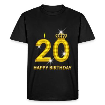 20-happy birthday - birthday - number gold - Men's Premium Organic T-Shirt - black - Front - Nico (187cm)