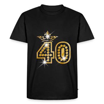 40 - Birthday - Queen - Gold - Burlesque - T-shirt Premium bio Homme - noir - Devant - Nico (187cm)