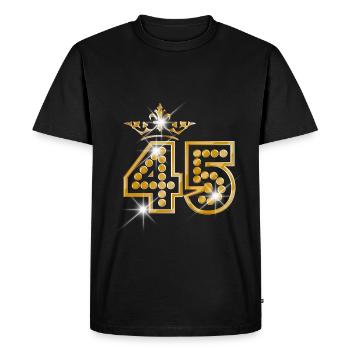 45 - Birthday - Queen - Gold - Burlesque - T-shirt Premium bio Homme - noir - Devant - Nico (187cm)
