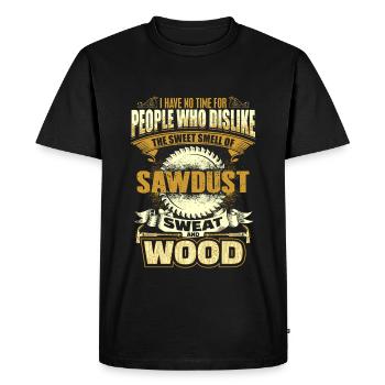 Carpenter - wood - sawdust - welding - EN - Men's Premium Organic T-Shirt - black - Front - Nico (187cm)