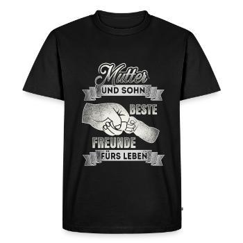 Mère et fils - meilleurs amis - DE - T-shirt Premium bio Homme - noir - Devant - Nico (187cm)