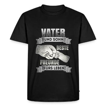 Père et fils - meilleures amies - DE - T-shirt Premium bio Homme - noir - Devant - Nico (187cm)