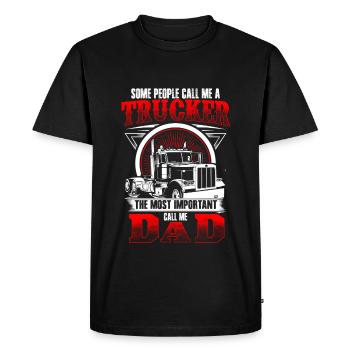 Trucker Dad - EN - T-shirt Premium bio Homme - noir - Devant - Nico (187cm)