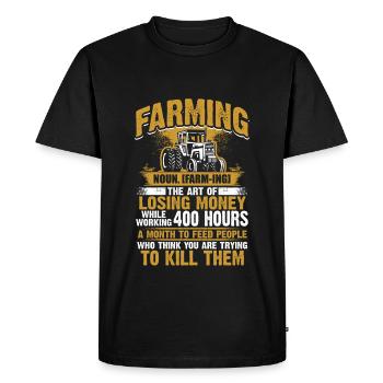 Farming - Farmer - Men's Premium Organic T-Shirt - black - Front - Nico (187cm)