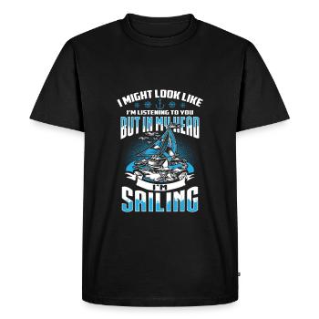 Sailing in my Head - EN - Men's Premium Organic T-Shirt - black - Front - Nico (187cm)