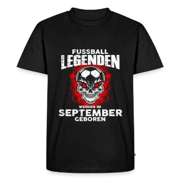 September - birthday - soccer - legend - DE - Men's Premium Organic T-Shirt - black - Front - Nico (187cm)