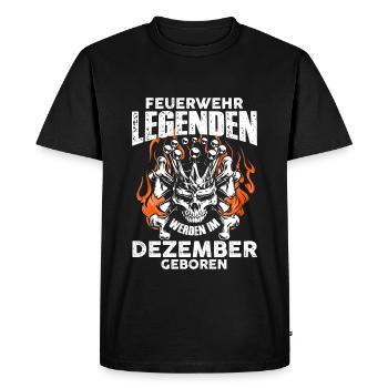 Feu de décembre - anniversaire - - légende - DE - T-shirt Premium bio Homme - noir - Devant - Nico (187cm)
