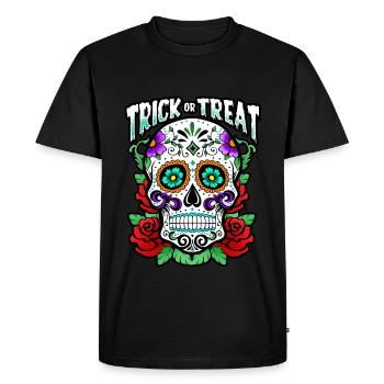 Trick Or Treat - Skull - Halloween - T-shirt Premium bio Homme - noir - Devant - Nico (187cm)