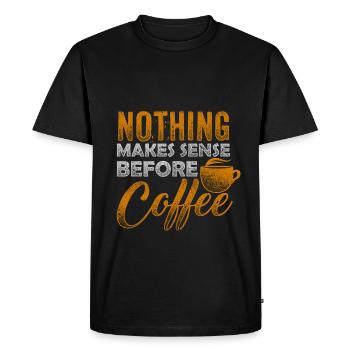 Coffee - T-shirt Premium bio Homme - noir - Devant - Nico (187cm)
