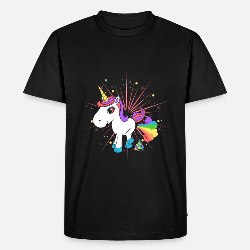 Pupsendes Einhorn - Männer Premium Bio T-Shirt - Schwarz