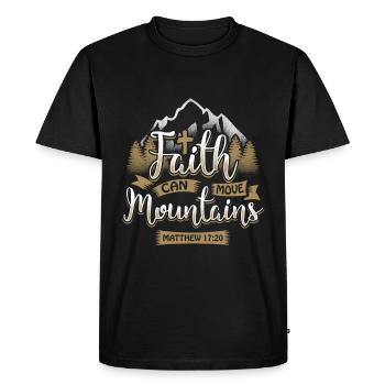 Faith can move mountains - EN - Men's Premium Organic T-Shirt - black - Front - Nico (187cm)
