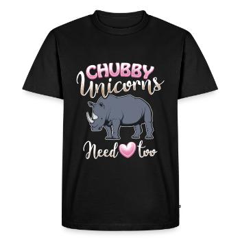 Chubby Unicorns Need Love too - EN - T-shirt Premium bio Homme - noir - Devant - Nico (187cm)