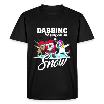 Cadeau de Noël avec Licorne Santa DAB Rennes - T-shirt Premium bio Homme - noir - Devant - Nico (187cm)