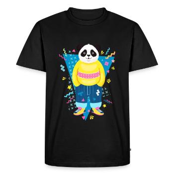 Cool 90s Style Panda - Men's Premium Organic T-Shirt - black - Front - Nico (187cm)