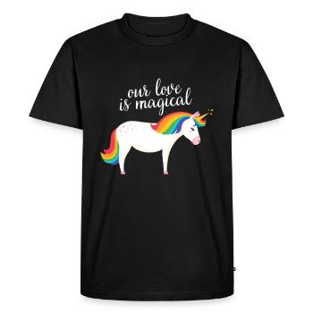 Our Love Is Magical - Men's Premium Organic T-Shirt - black - Front - Nico (187cm)