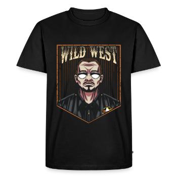 shérif - T-shirt Premium bio Homme - noir - Devant - Nico (187cm)
