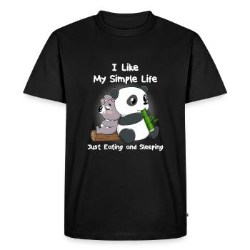 Koala Panda manger dormir Relax se détendre Cadeau - T-shirt Premium bio Homme - noir - Devant - Nico (187cm)