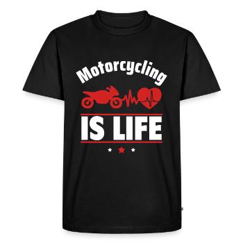 La moto, c’est la vie, la moto - T-shirt Premium bio Homme - noir - Devant - Nico (187cm)