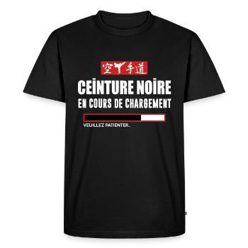 Karate - ceinture noire - T-shirt Premium bio Homme - noir - Devant - Nico (187cm)