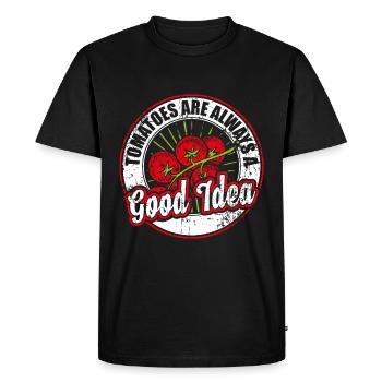 Tomatoes vegetables - Men's Premium Organic T-Shirt - black - Front - Nico (187cm)