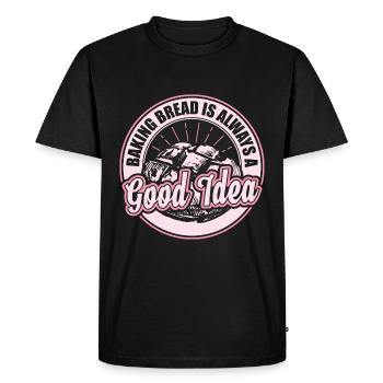 Pain de pain pain cadeau - T-shirt Premium bio Homme - noir - Devant - Nico (187cm)