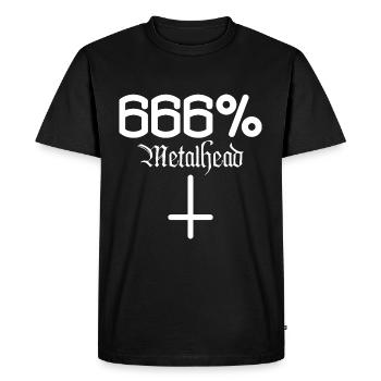 666% Métalleux - T-shirt Premium bio Homme - noir - Devant - Nico (187cm)