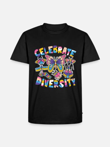 Celebrate Diversity - Männer Premium Bio T-Shirt - Schwarz