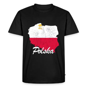 Pologne cadeau Pologne drapeau Pologne - T-shirt Premium bio Homme - noir - Devant - Nico (187cm)