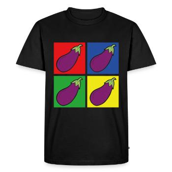 Aubergine - T-shirt Premium bio Homme - noir - Devant - Nico (187cm)