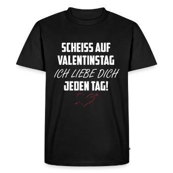 Baise la Saint-Valentin, je t'aime tous les jours! - T-shirt Premium bio Homme - noir - Devant - Nico (187cm)
