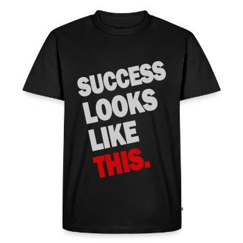 SUCCESS ressemble à ceci (blanc) - T-shirt Premium bio Homme - noir - Devant - Nico (187cm)