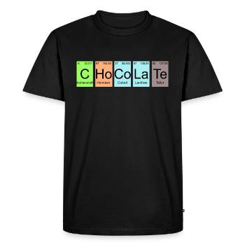 Science Tableau périodique Éléments chocolat nerd - T-shirt Premium bio Homme - noir - Devant - Nico (187cm)