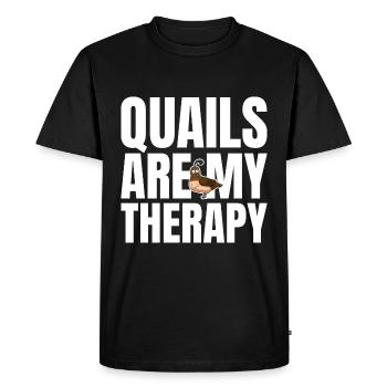 Les cailles sont ma thérapie pour les cailles - T-shirt Premium bio Homme - noir - Devant - Nico (187cm)