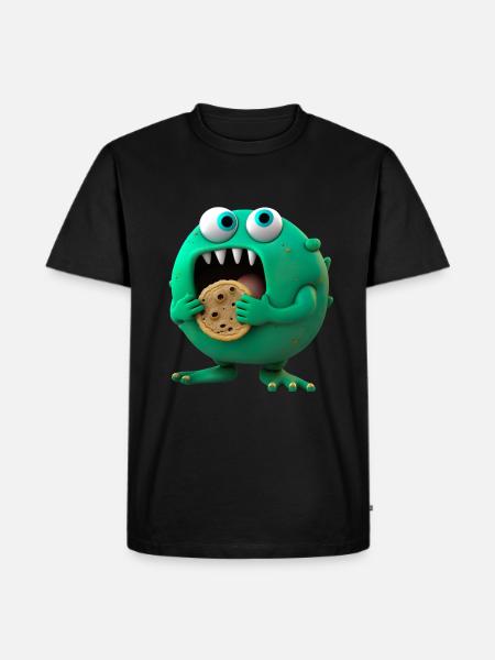 cute alien cookies monster - Men's Premium Organic T-Shirt - black