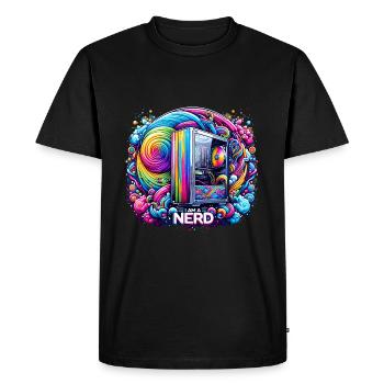 Nerd Pride Rainbow - Men's Premium Organic T-Shirt - black - Front - Nico (187cm)