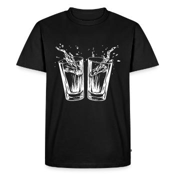 Tequila Glass of Alcohol - Men's Premium Organic T-Shirt - black - Front - Nico (187cm)