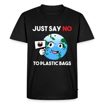 Just Say No To Plastic Bags! Climate activist - Men's Premium Organic T-Shirt - black - Front - Nico (187cm)