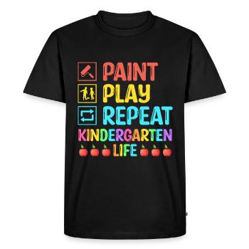 Peinture Jeu Répéter Maternelle Vie Enseignant - T-shirt Premium bio Homme - noir - Devant - Nico (187cm)