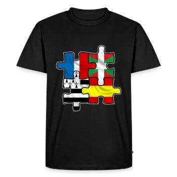puzzle euskadi breizh - T-shirt Premium bio Homme - noir - Devant - Nico (187cm)