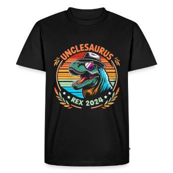 Unclesaurus Rex 2024 Dinosaur Uncle Family Uncles - Men's Premium Organic T-Shirt - black - Front - Nico (187cm)