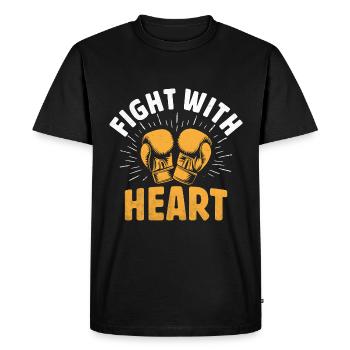 Lutte avec le cœur Boxeur Sports Force Gym Athlète - T-shirt Premium bio Homme - noir - Devant - Nico (187cm)