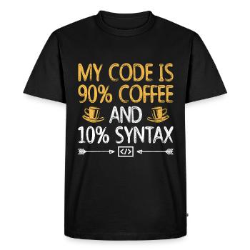 Café Codage Programmeur Codeur Développeur Nerd Coff - T-shirt Premium bio Homme - noir - Devant - Nico (187cm)
