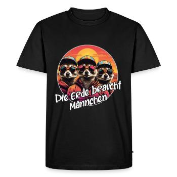 Cool Meerkat Drôle Suricate Dire - T-shirt Premium bio Homme - noir - Devant - Nico (187cm)